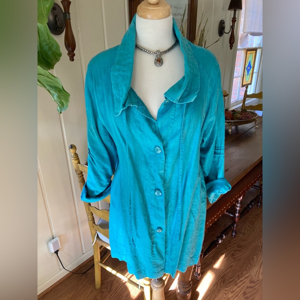 “Winter Sun” Oversized Linen Jacket